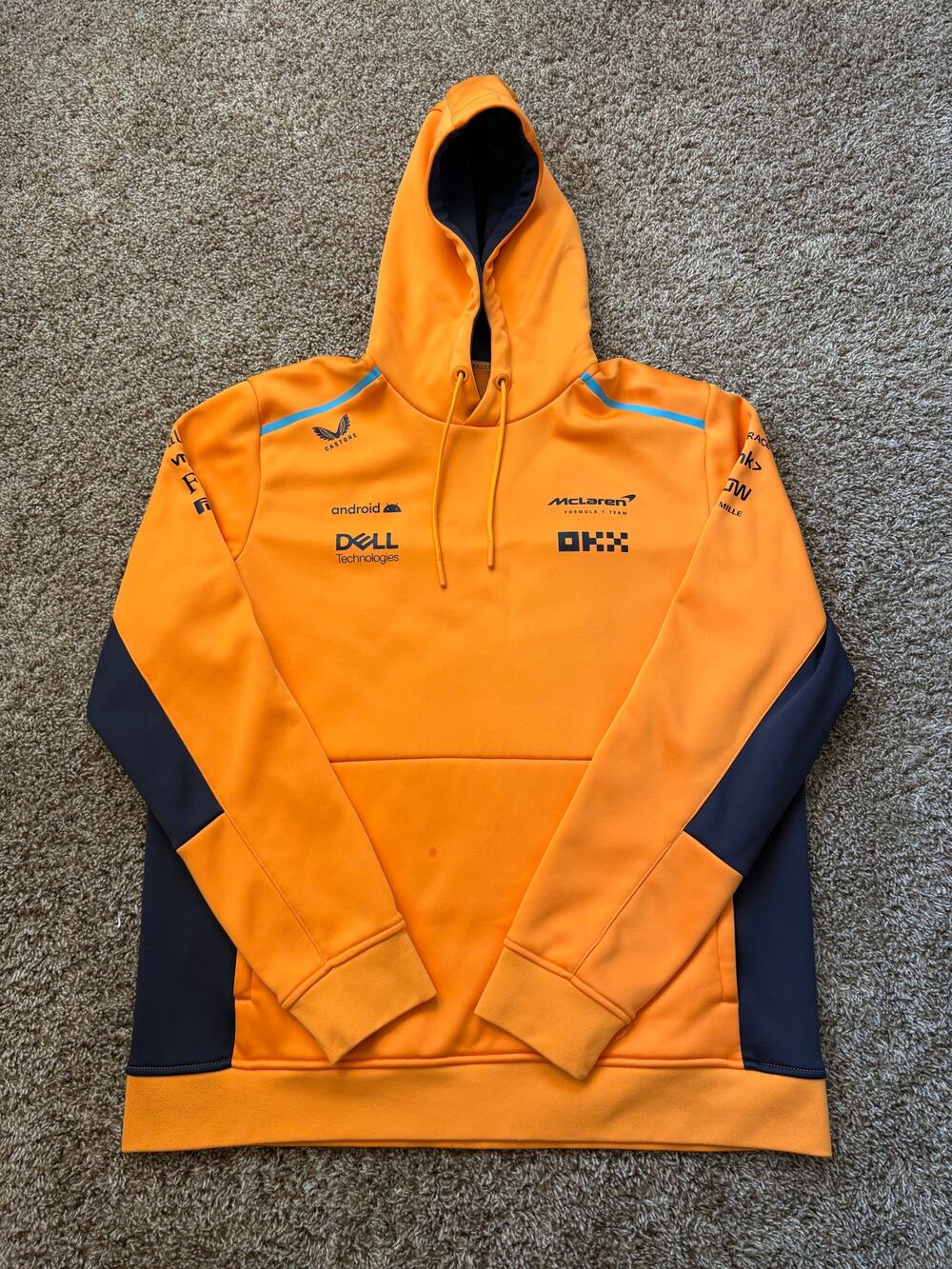 Castore Mclaren F1 Formula One Team Motorsport Hoodie Mens Size XL Orange